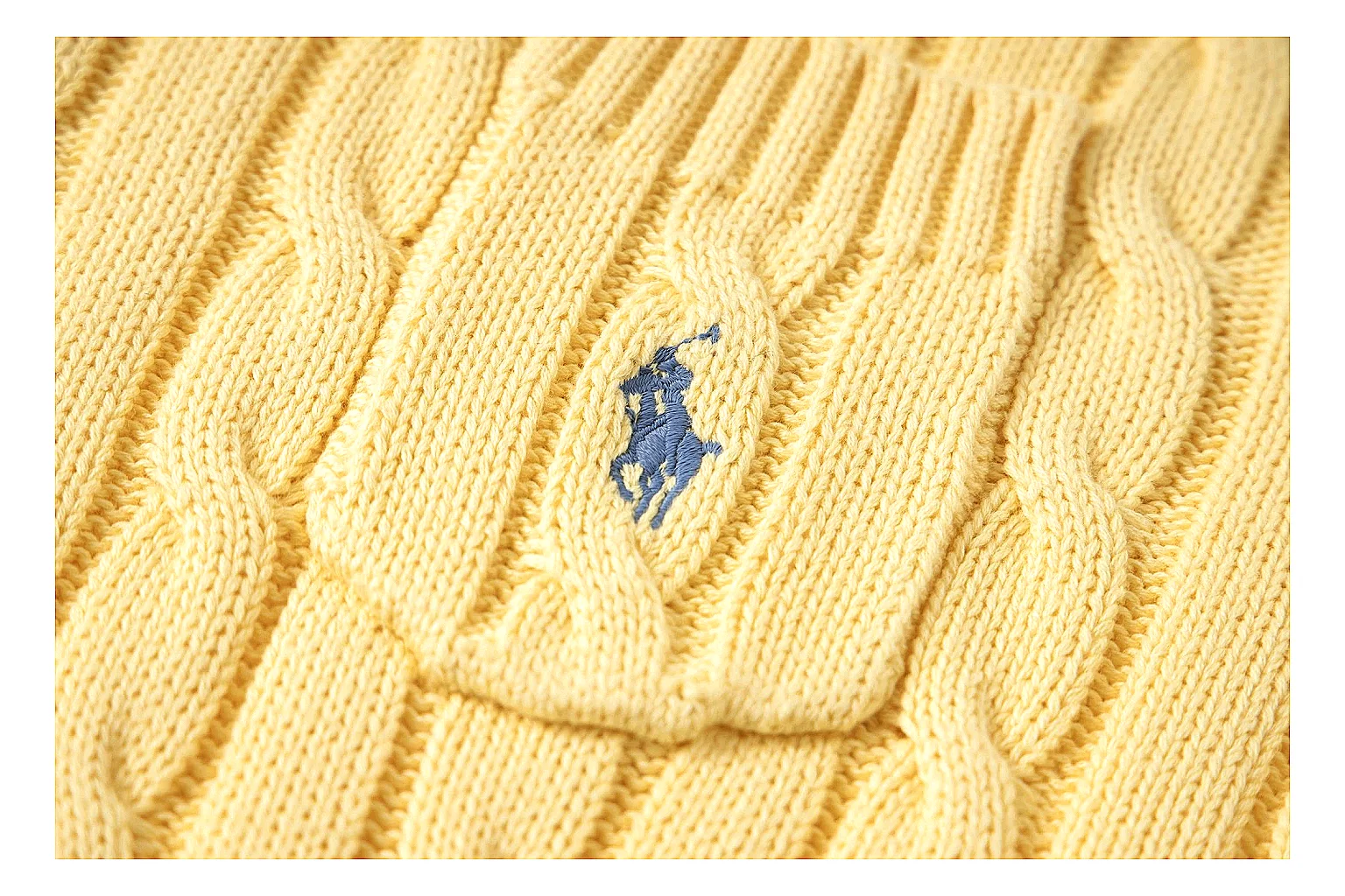kakoscout.com Polo Ralph Lauren Yellow Rib Cable Knit Polo 0807 Yellow short-sleeve-knit product image thumbnail 5