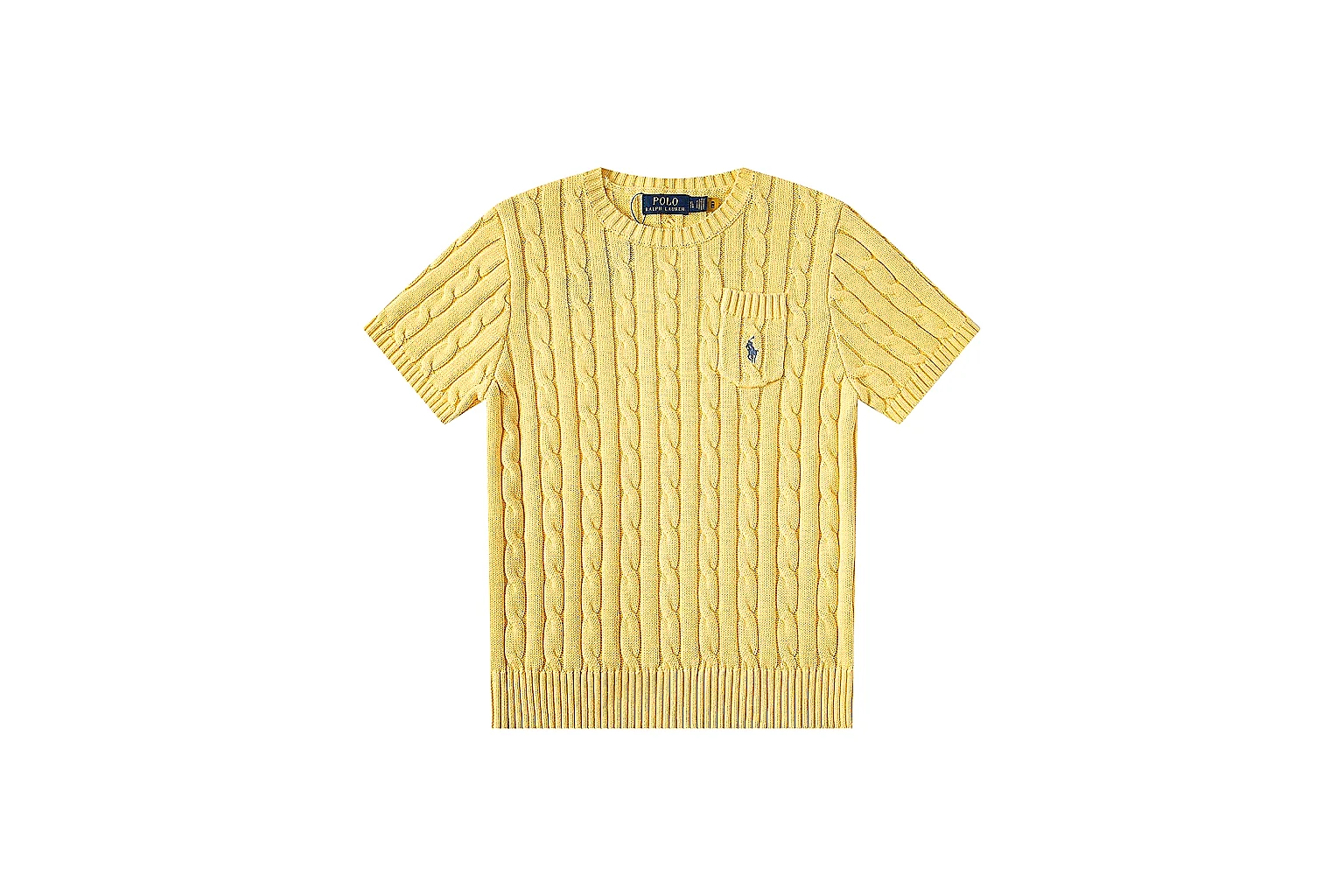 kakoscout.com Polo Ralph Lauren Yellow Rib Cable Knit Polo 0807 Yellow short-sleeve-knit product image thumbnail 6