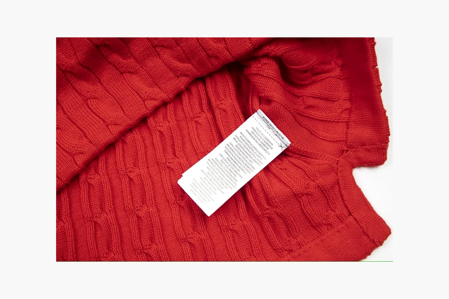 Red Polo cable knit polo comparison image with placket thumbnail 2
