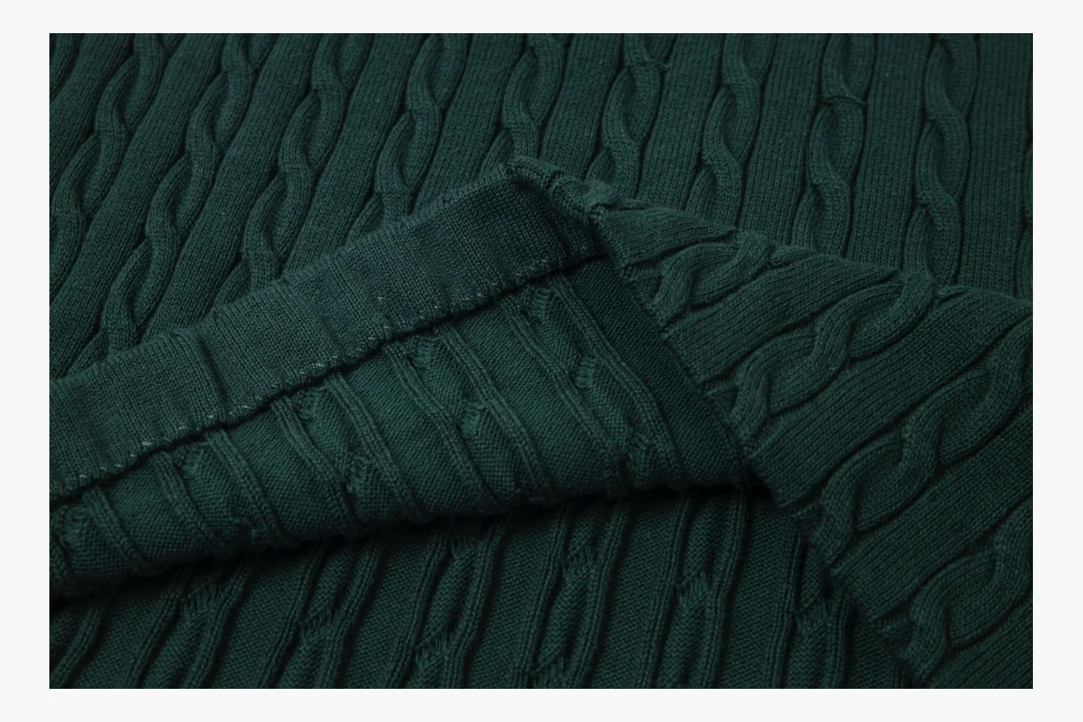 Green Polo cable knit polo comparison image with placket thumbnail 3