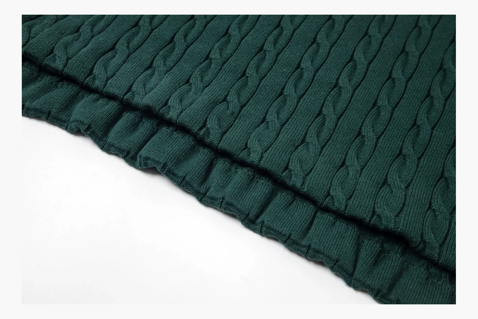 Green Polo cable knit polo comparison image with placket thumbnail 5