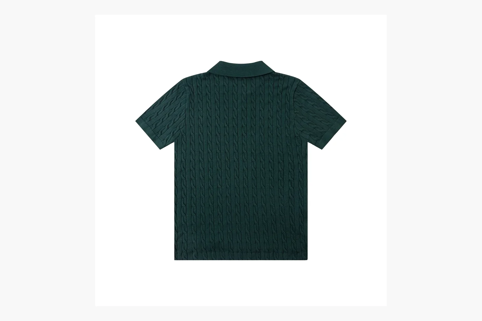 Green Polo cable knit polo comparison image with placket thumbnail 6
