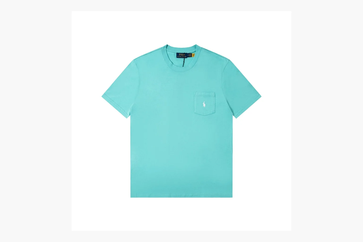 Aqua Polo pocket tee comparison photo with chest logo