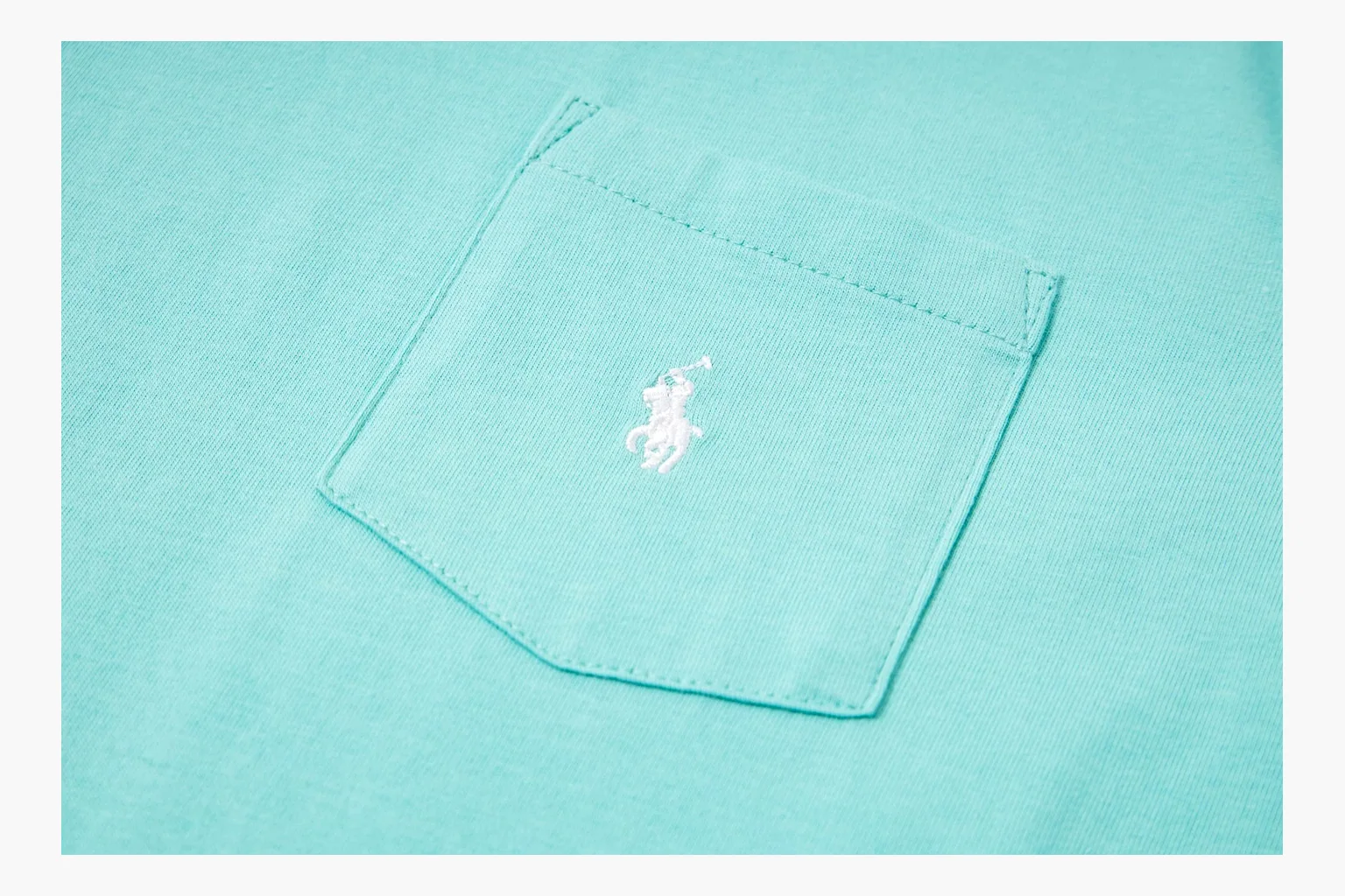 Aqua Polo pocket tee comparison photo with chest logo thumbnail 2