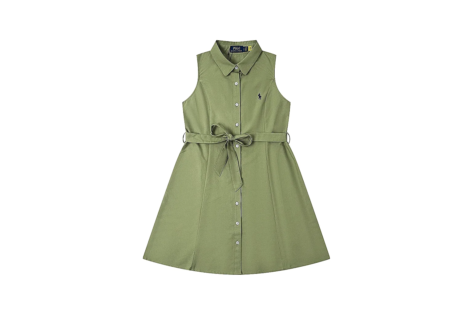 kakoscout.com Polo Ralph Lauren Olive Belted Shirt Dress 0543 Olive sleeveless-dress product image