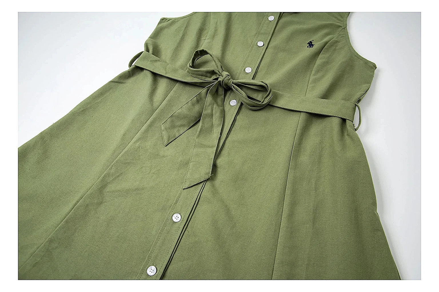 kakoscout.com Polo Ralph Lauren Olive Belted Shirt Dress 0543 Olive sleeveless-dress product image thumbnail 3