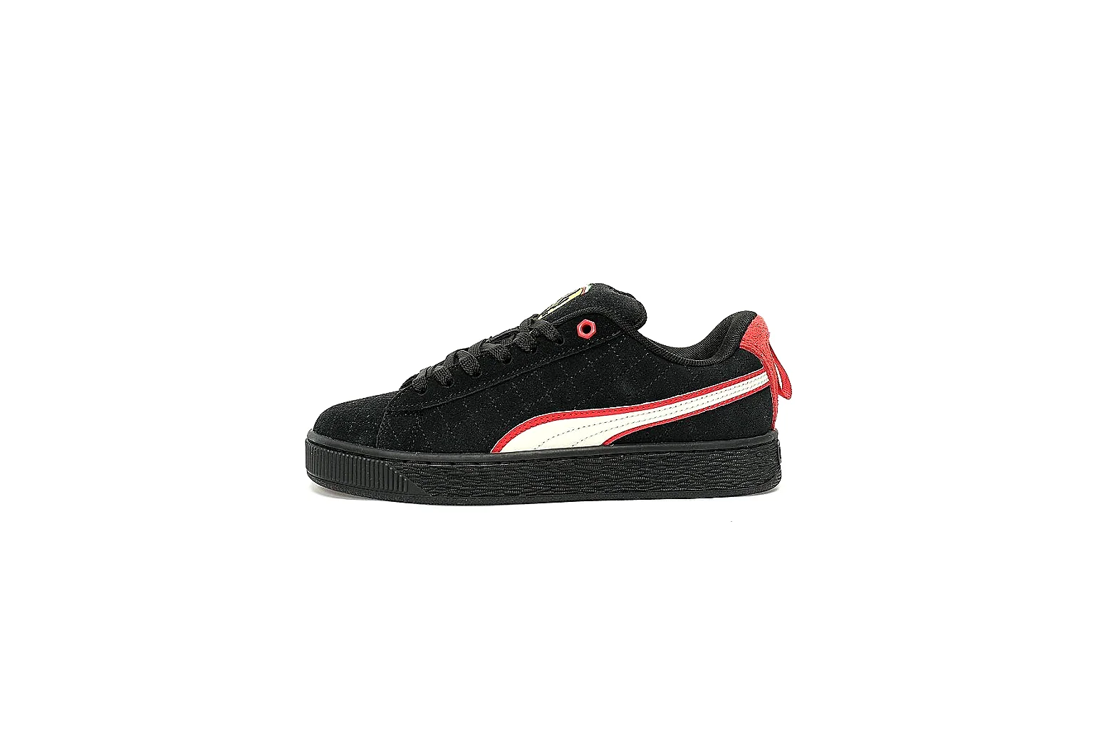 Puma black platform sneaker with red heel and white stripe QC view thumbnail 2