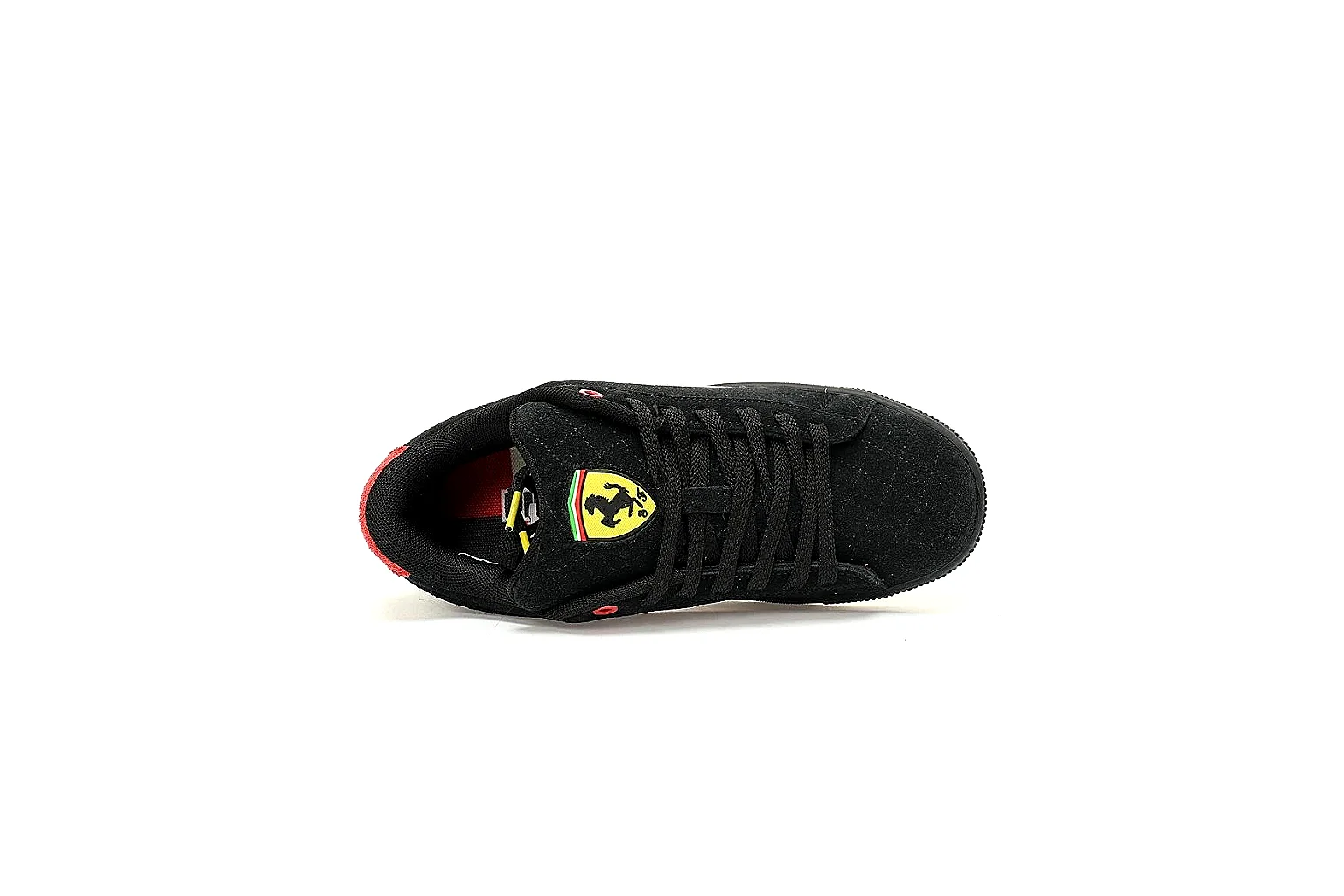 Puma black platform sneaker with red heel and white stripe QC view thumbnail 3