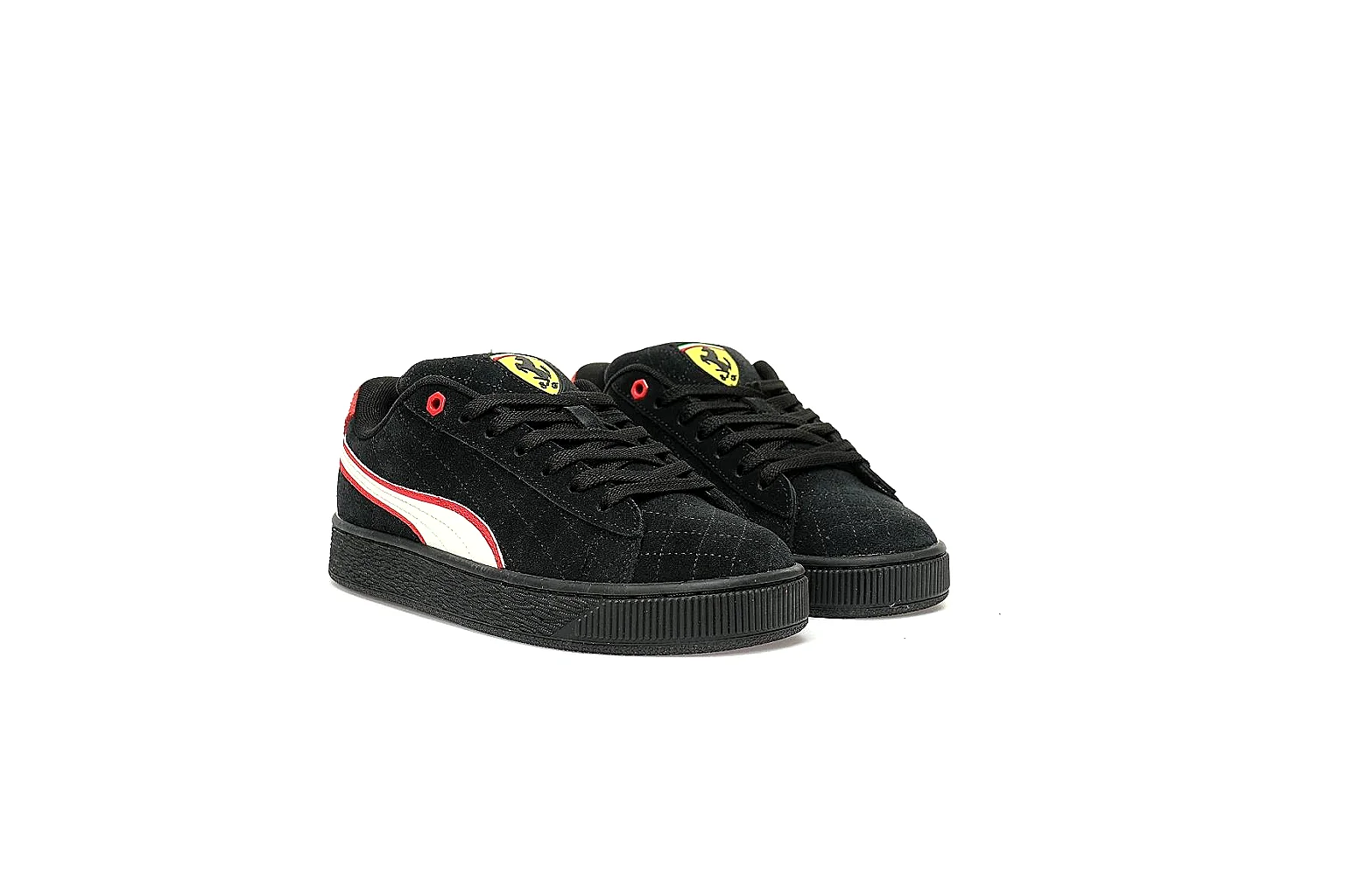 Puma black platform sneaker with red heel and white stripe QC view thumbnail 5