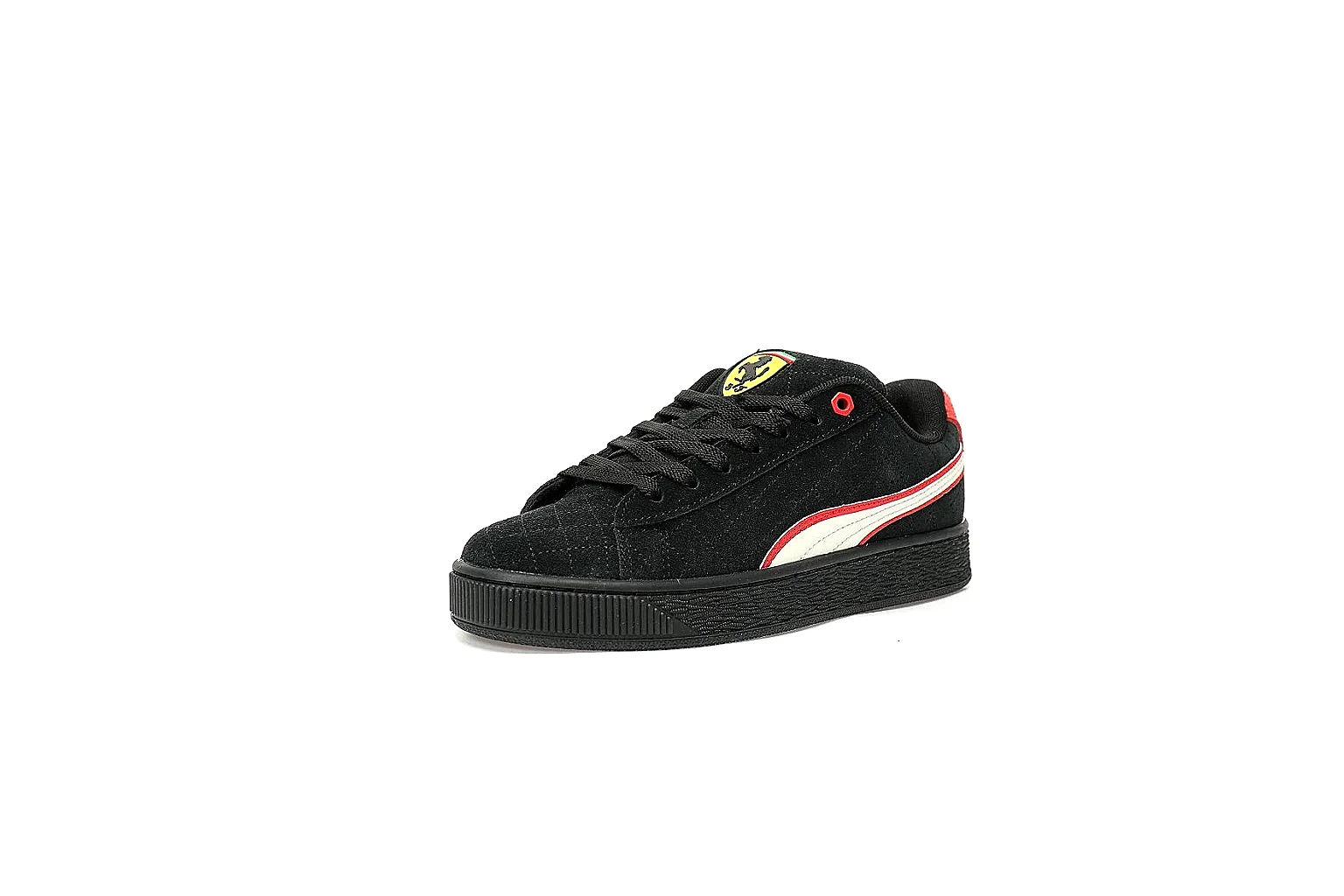 Puma black platform sneaker with red heel and white stripe QC view thumbnail 6