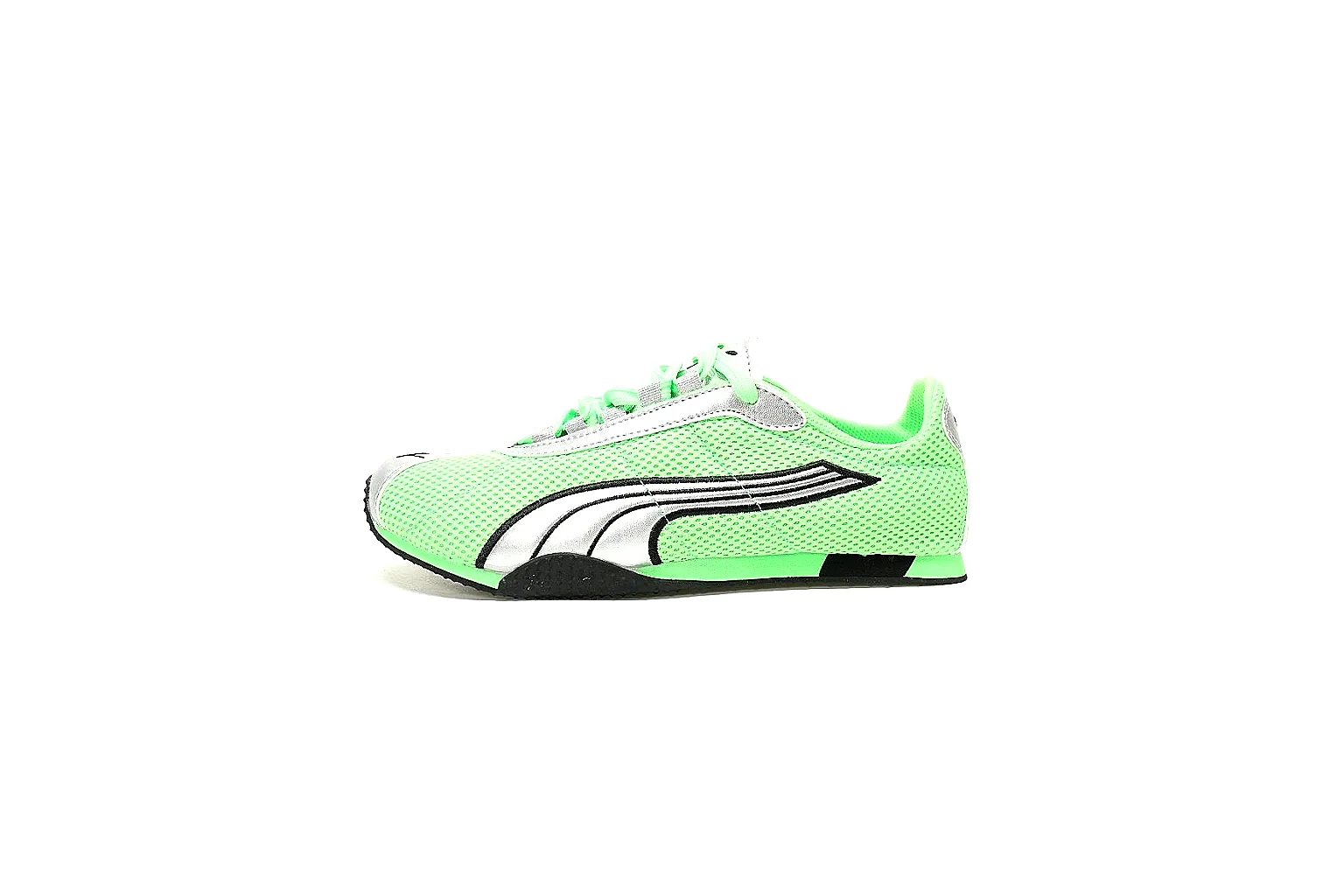 Puma neon green low top with white stripe and black outsole thumbnail 2