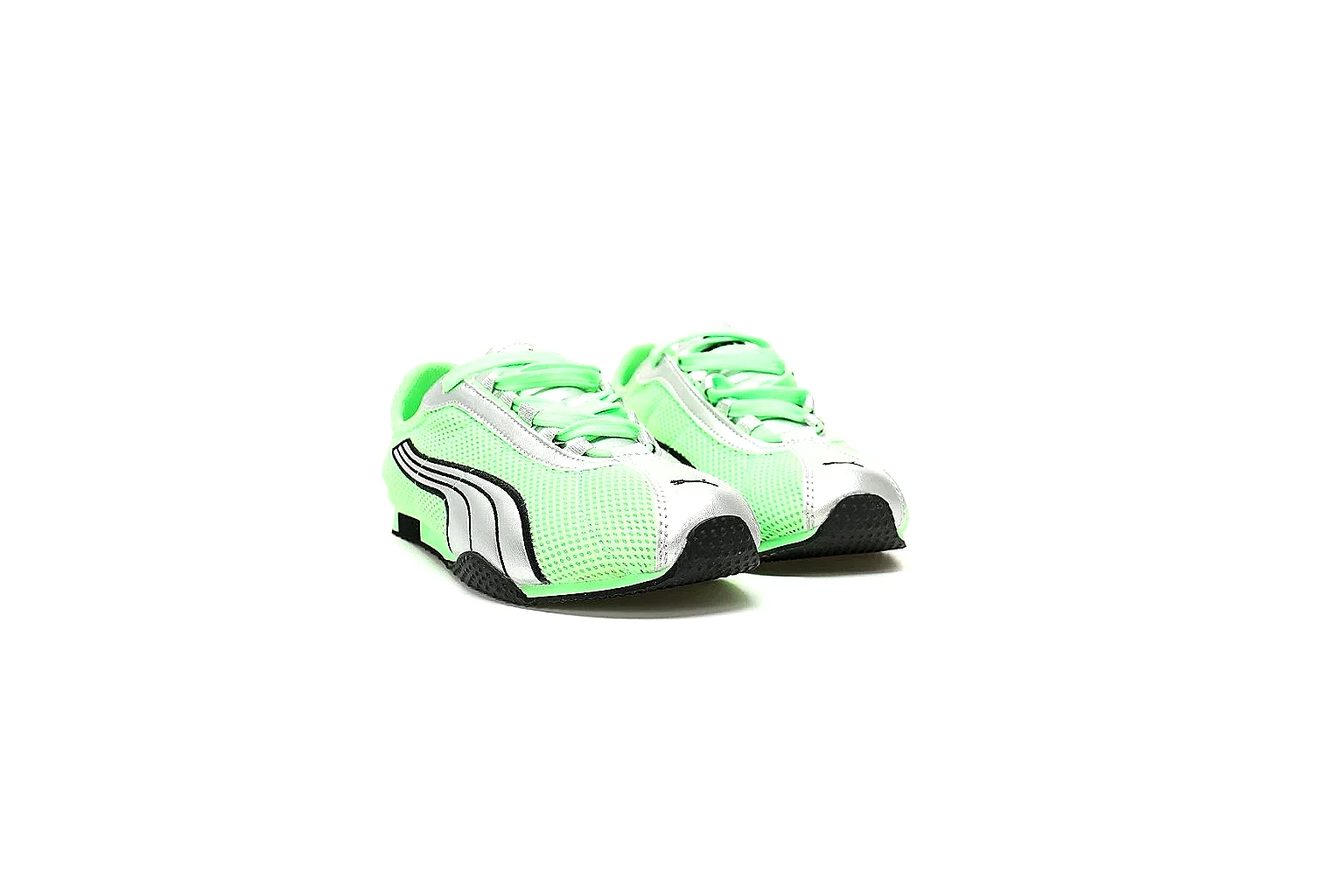 Puma neon green low top with white stripe and black outsole thumbnail 4