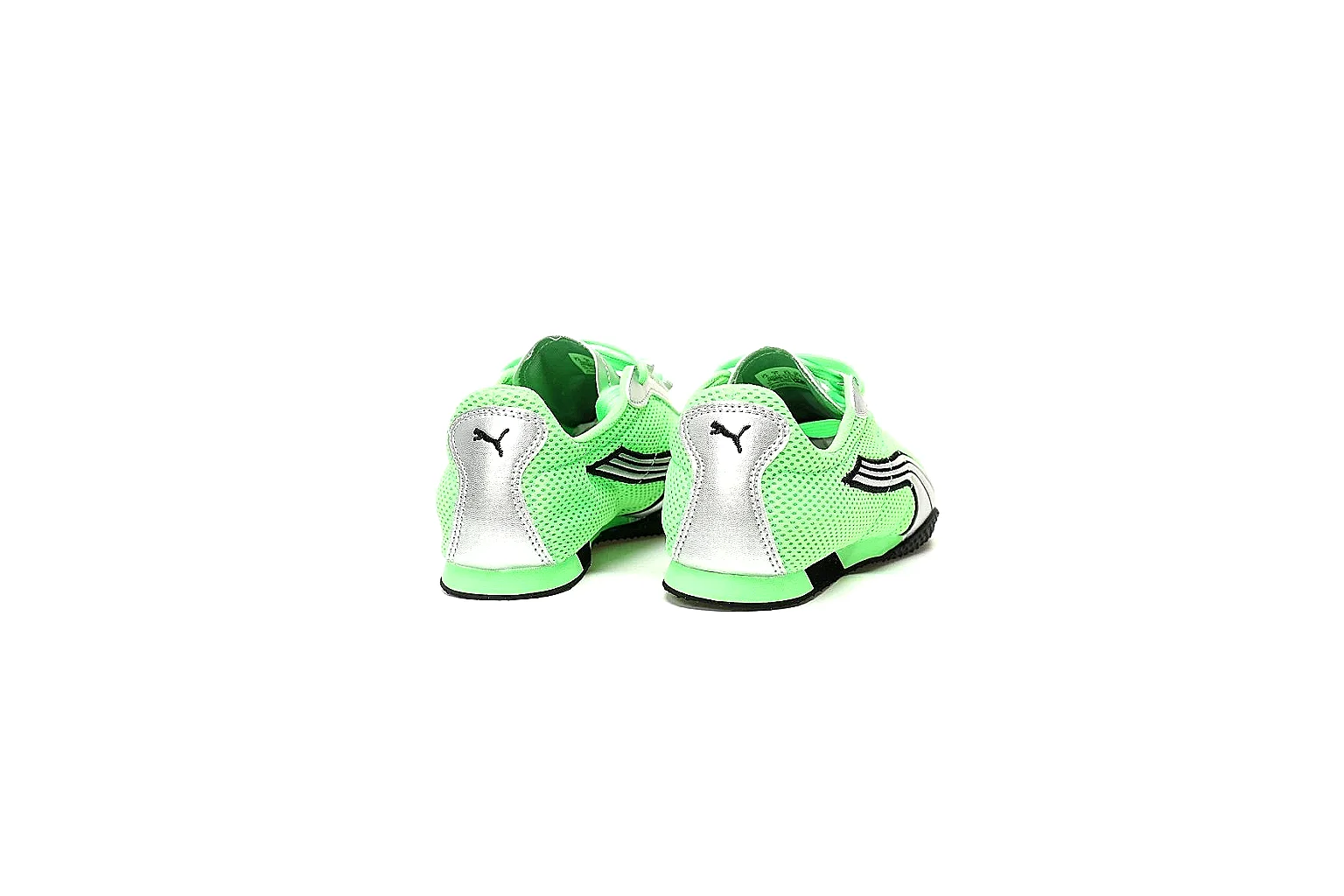 Puma neon green low top with white stripe and black outsole thumbnail 5