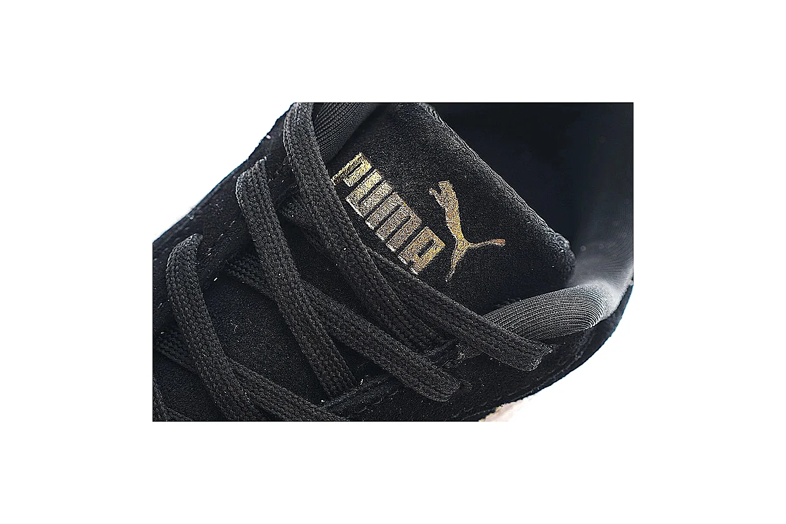 PUMA black trainer with white side stripe and visible QC comparison angles thumbnail 4