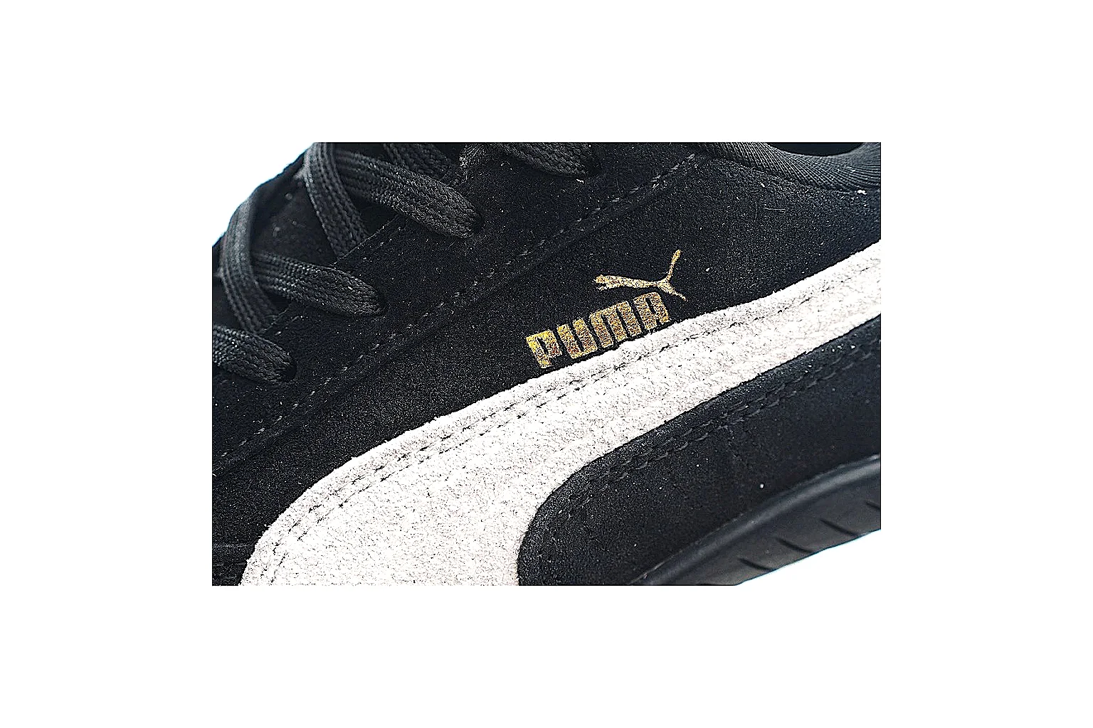 PUMA black trainer with white side stripe and visible QC comparison angles thumbnail 5