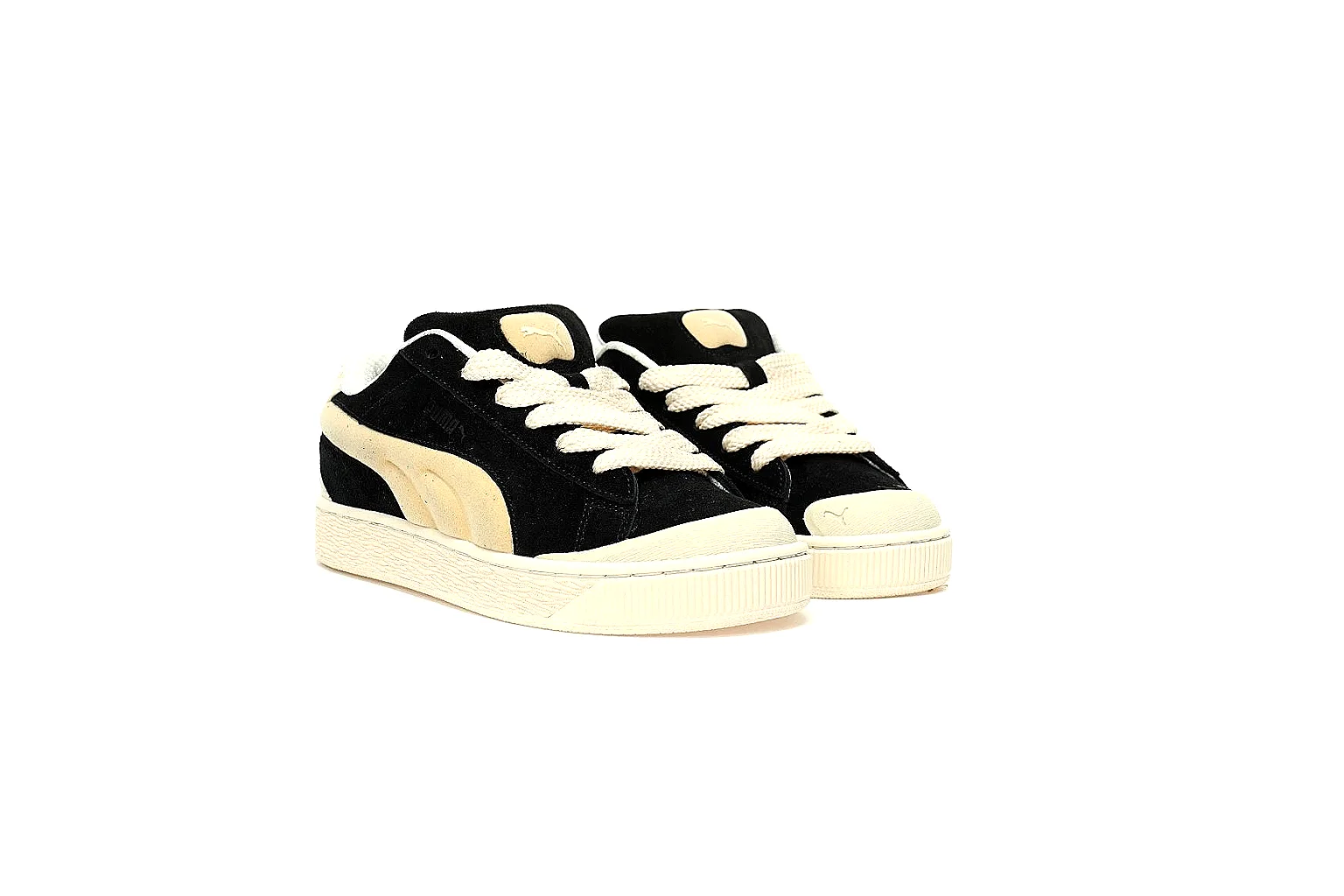 Puma black cream platform sneaker with visible side logo and cream stripe thumbnail 5