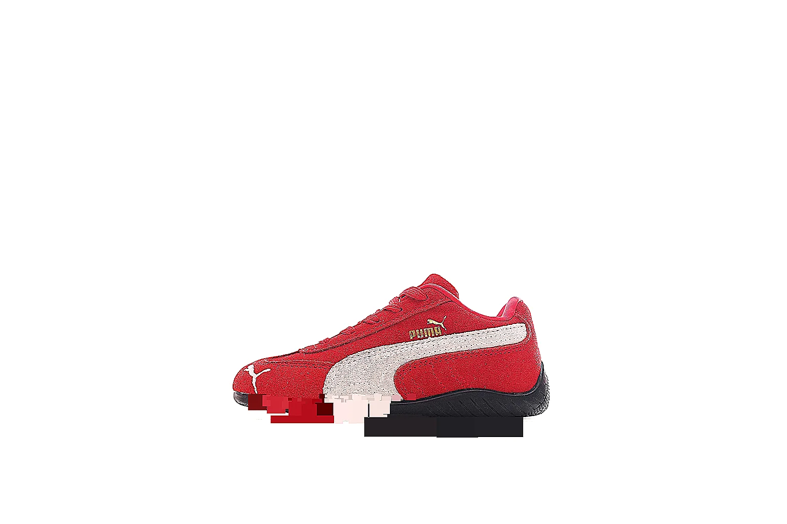 Red Puma suede trainer side profile for QC and price comparison thumbnail 2