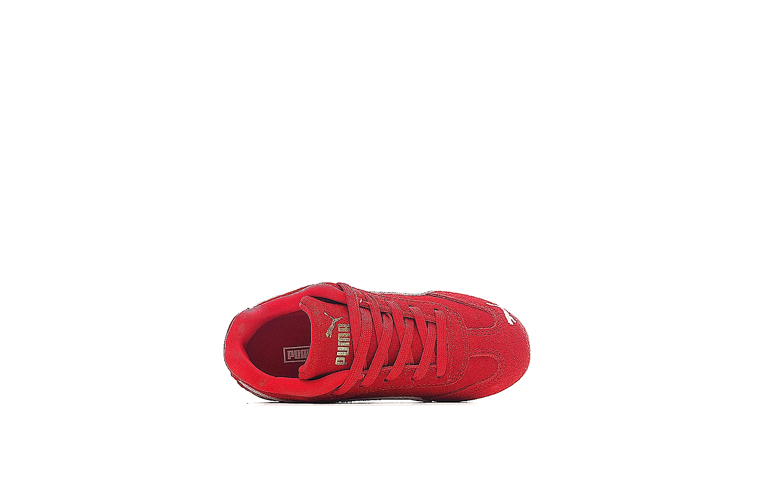 Red Puma suede trainer side profile for QC and price comparison thumbnail 4