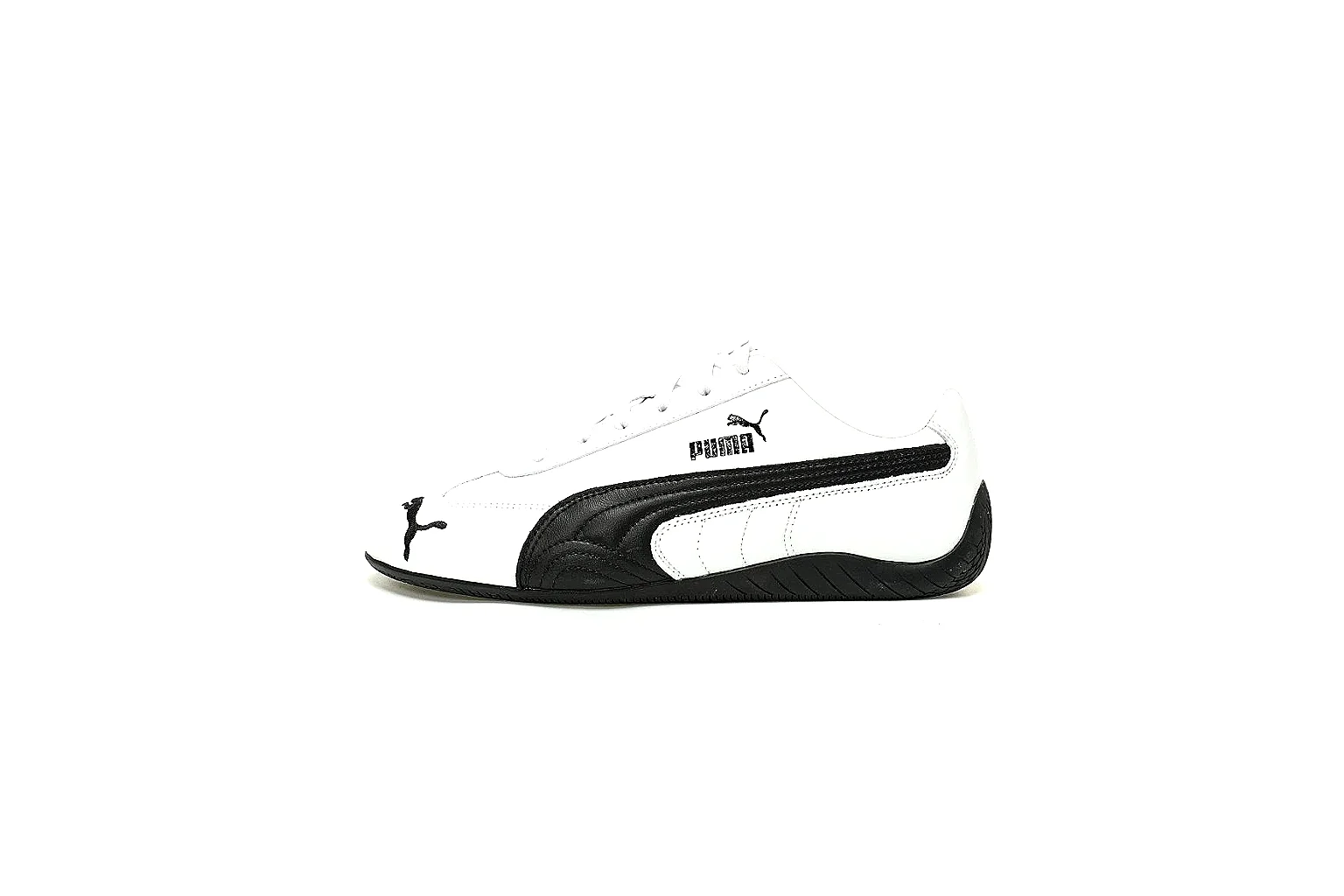 Puma Speedcat white black low sneaker side profile with black Formstrip thumbnail 2