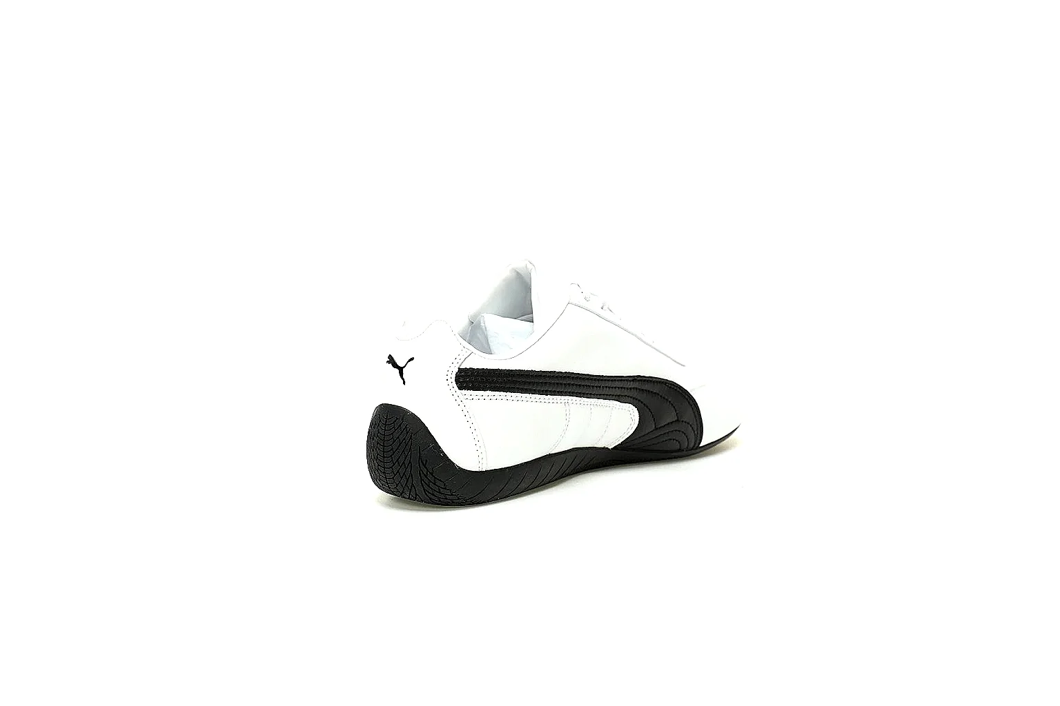 Puma Speedcat white black low sneaker side profile with black Formstrip