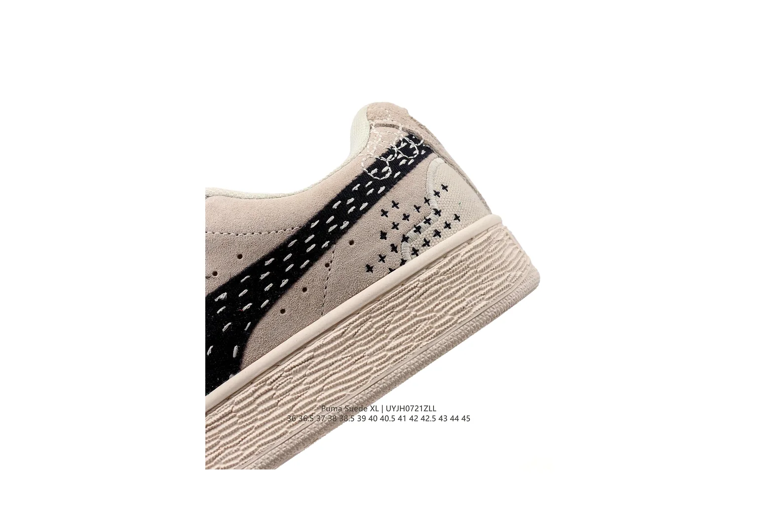 Puma Suede Beige Black suede low top six photo view thumbnail 5