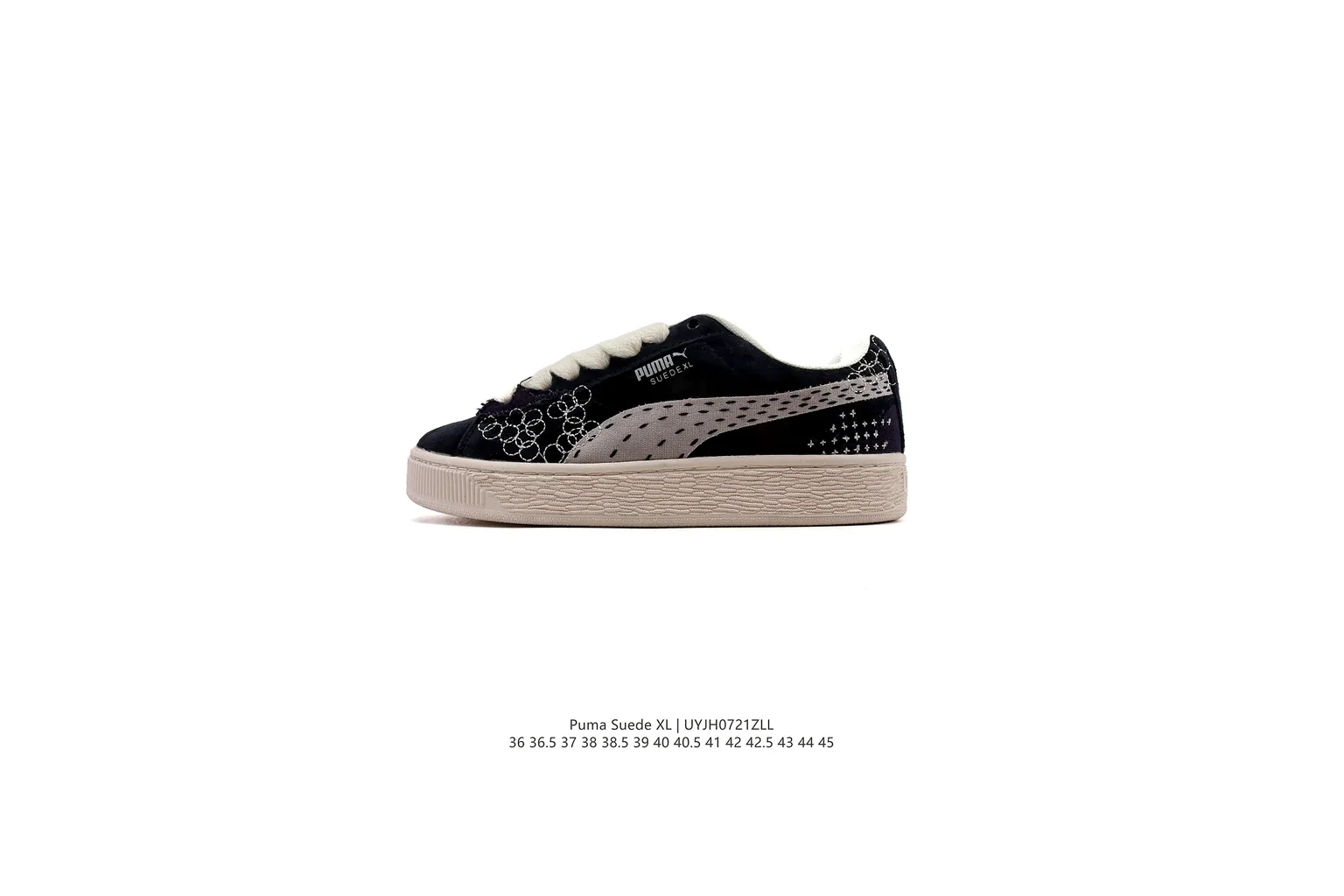 Puma Suede Black Cream suede low top six photo view