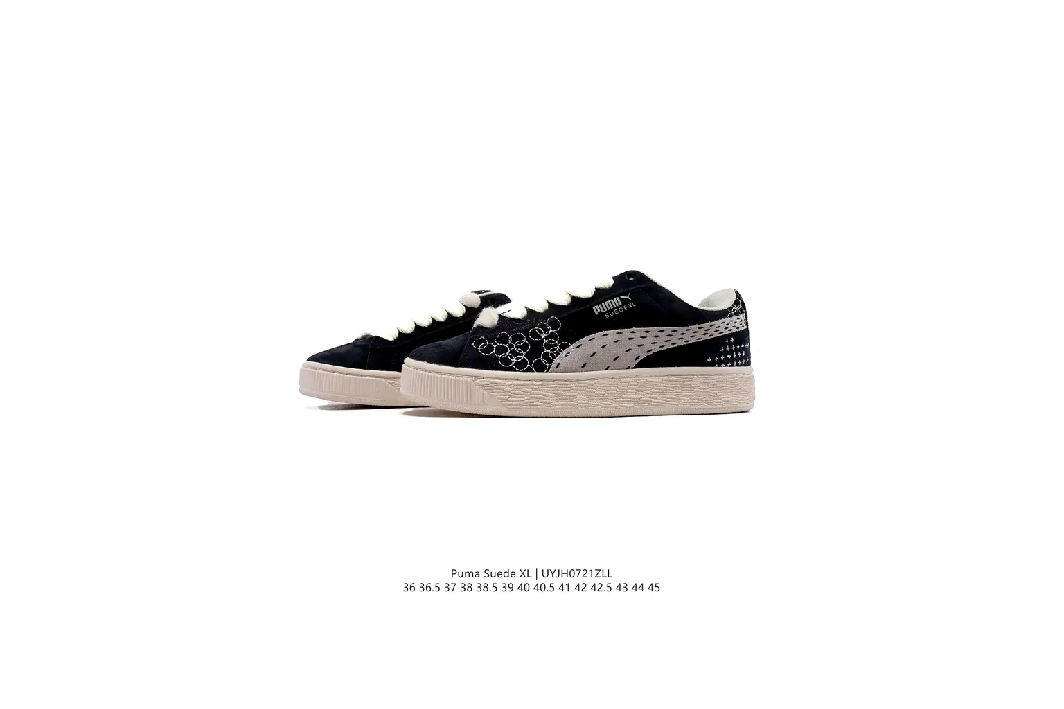 Puma Suede Black Cream suede low top six photo view thumbnail 6