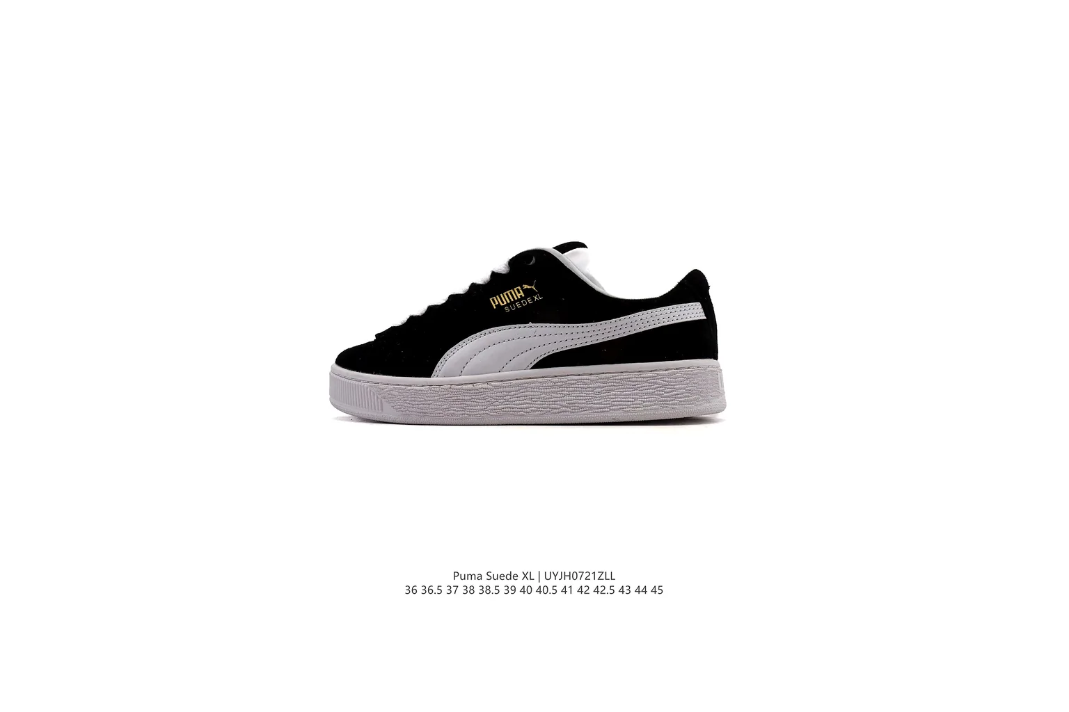 Puma Suede Black White suede low top six photo view