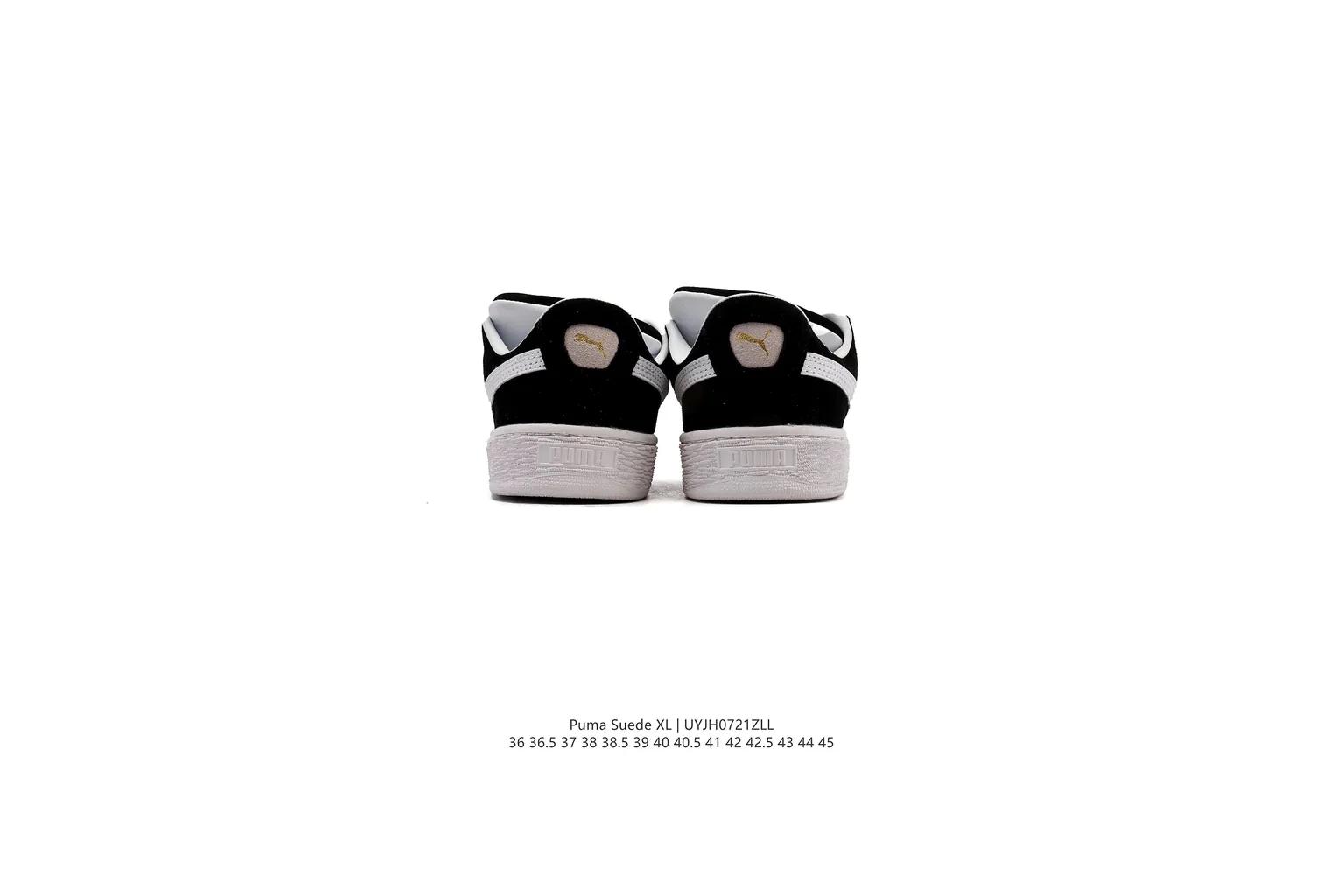 Puma Suede Black White suede low top six photo view thumbnail 3