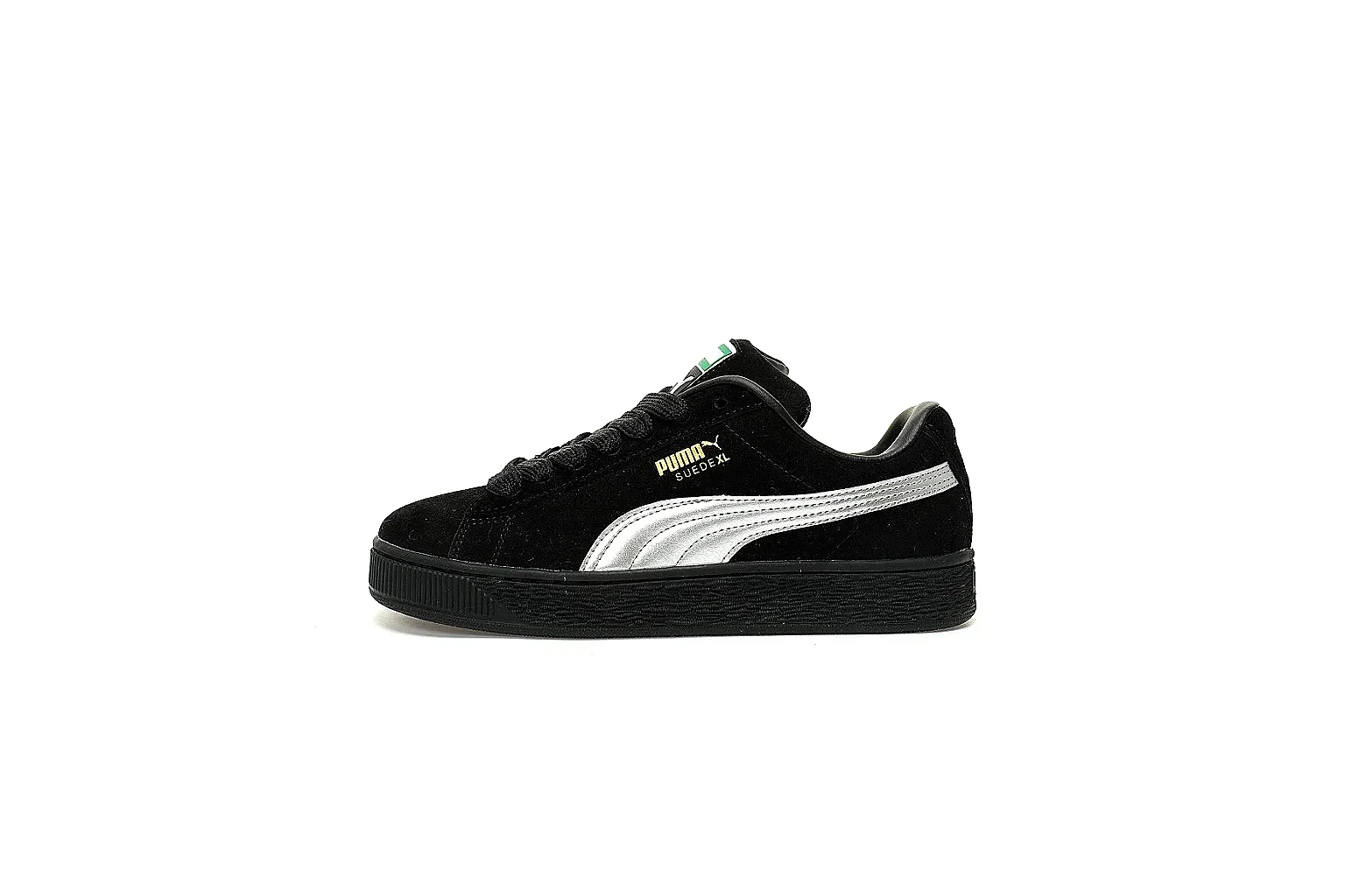 Puma Suede XL black silver QC gallery with outsole and pair views thumbnail 2