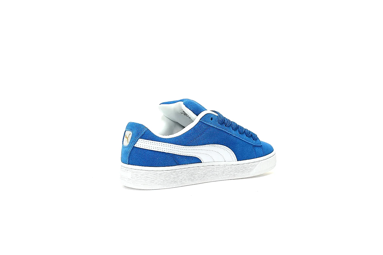 Puma Suede XL blue 8526 side branding and platform sole QC view