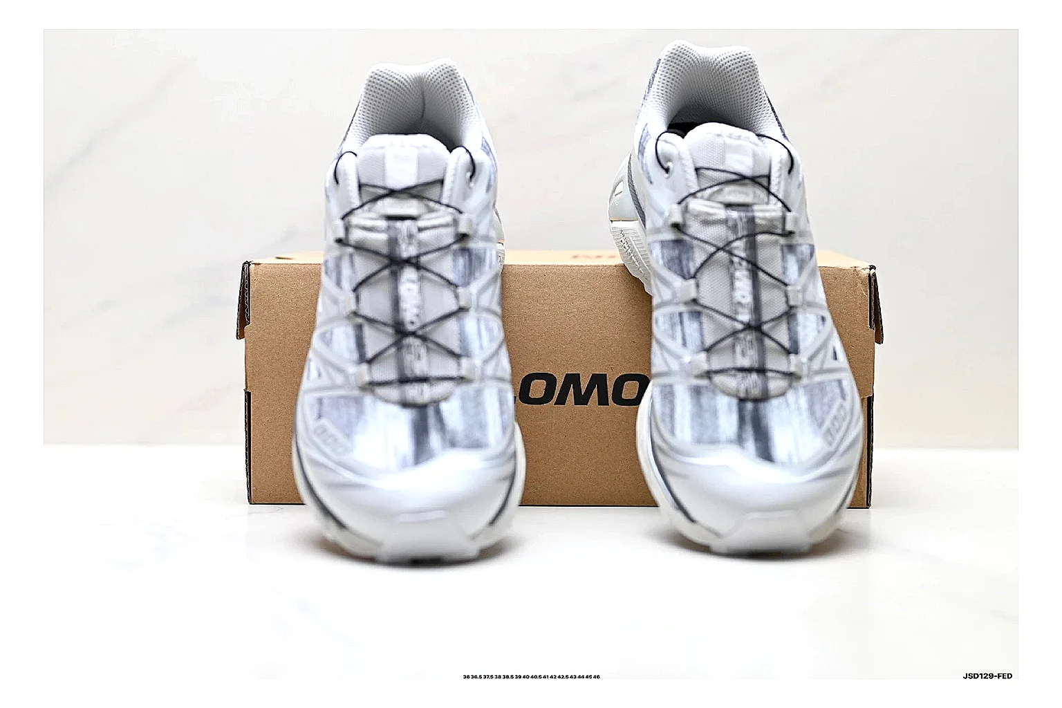 Salomon Xt Runner Silver Gray comparison photo showing silver gray mesh trail upper, technical runner overlays, speed-lace style structure, and rugged sole thumbnail 5