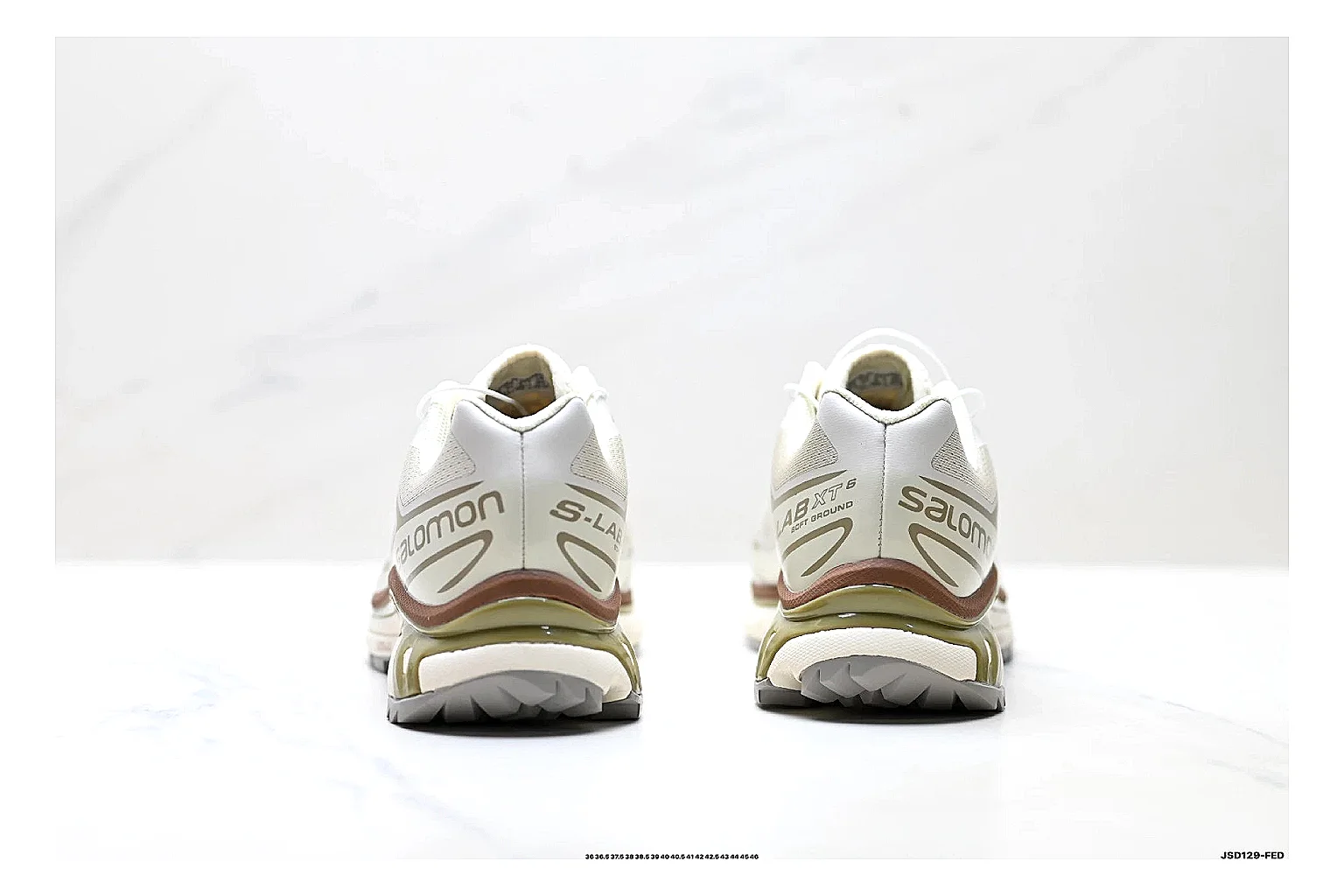 Salomon Xt Runner White Gold comparison photo showing white mesh trail-runner upper, gold accents, speed-lace style structure, and rugged sole thumbnail 3